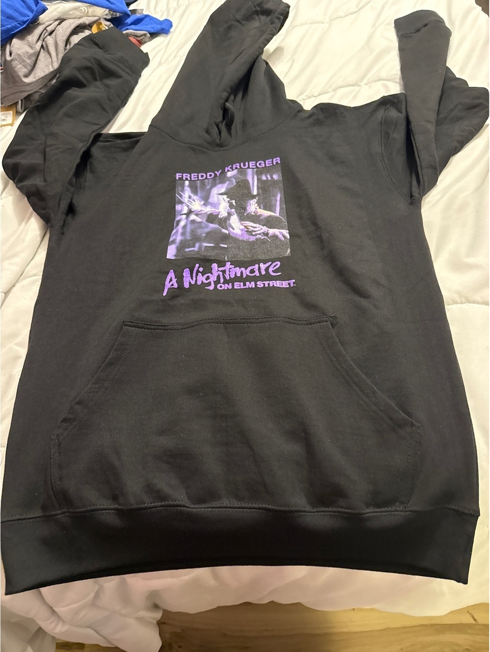 A Nightmare on Elm Street Freddy Krueger Black Pullover Hoodie Medium